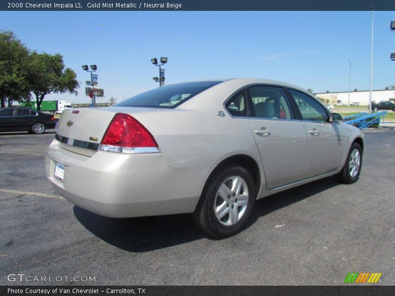 Gold Mist Metallic / Neutral Beige 2008 Chevrolet Impala LS