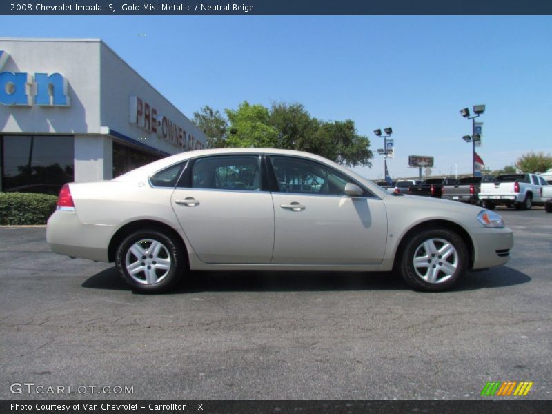 Gold Mist Metallic / Neutral Beige 2008 Chevrolet Impala LS