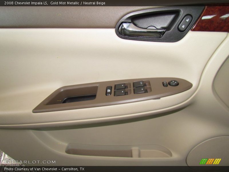 Gold Mist Metallic / Neutral Beige 2008 Chevrolet Impala LS