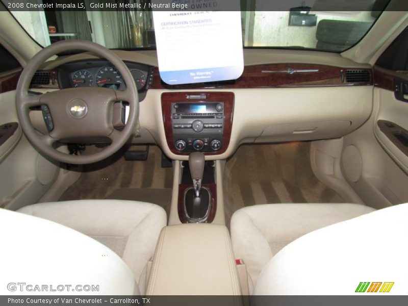 Gold Mist Metallic / Neutral Beige 2008 Chevrolet Impala LS