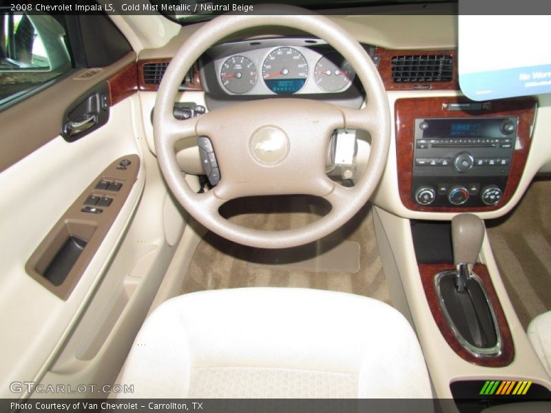 Gold Mist Metallic / Neutral Beige 2008 Chevrolet Impala LS