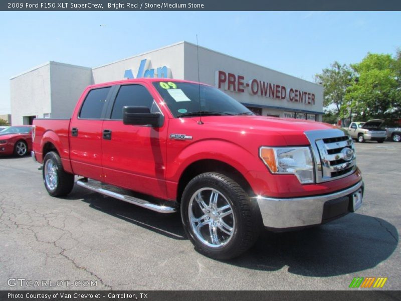 Bright Red / Stone/Medium Stone 2009 Ford F150 XLT SuperCrew