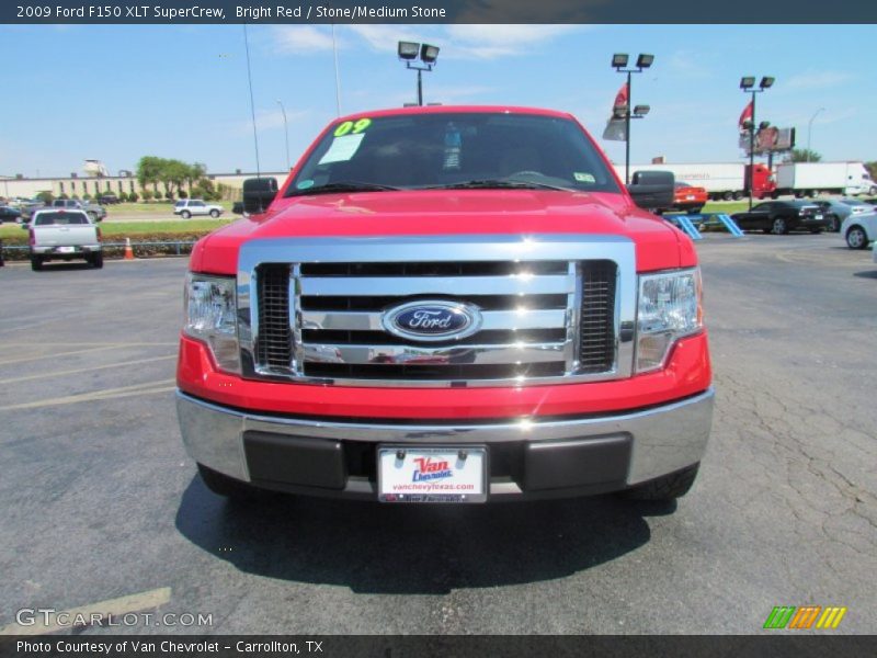Bright Red / Stone/Medium Stone 2009 Ford F150 XLT SuperCrew