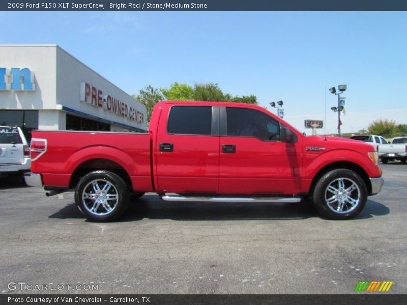 Bright Red / Stone/Medium Stone 2009 Ford F150 XLT SuperCrew
