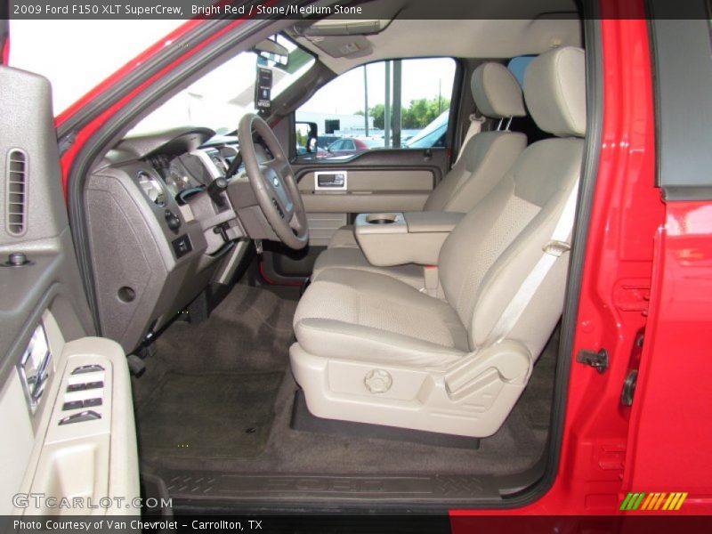 Bright Red / Stone/Medium Stone 2009 Ford F150 XLT SuperCrew