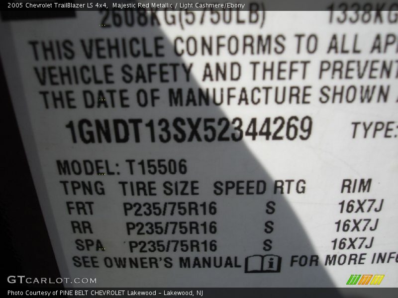 Majestic Red Metallic / Light Cashmere/Ebony 2005 Chevrolet TrailBlazer LS 4x4