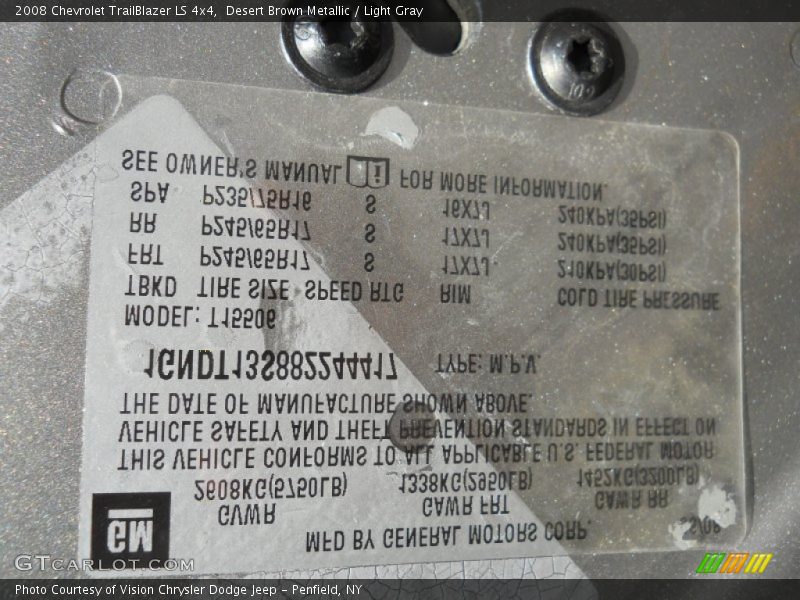 Desert Brown Metallic / Light Gray 2008 Chevrolet TrailBlazer LS 4x4