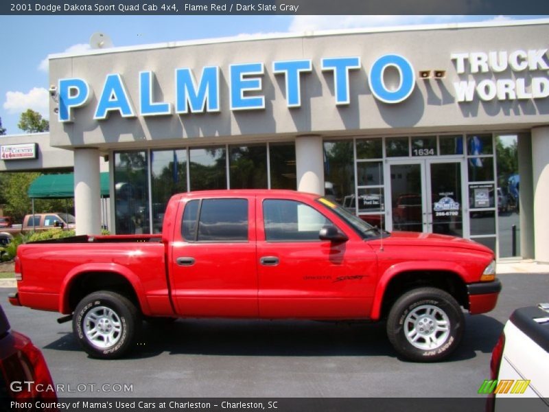 Flame Red / Dark Slate Gray 2001 Dodge Dakota Sport Quad Cab 4x4