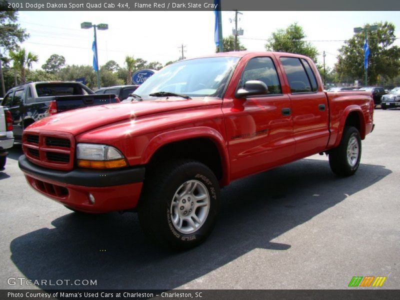 Flame Red / Dark Slate Gray 2001 Dodge Dakota Sport Quad Cab 4x4