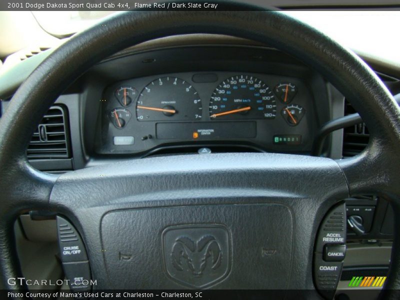 Flame Red / Dark Slate Gray 2001 Dodge Dakota Sport Quad Cab 4x4