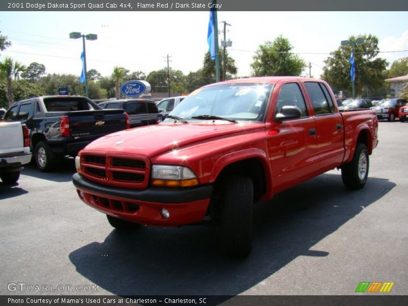 Flame Red / Dark Slate Gray 2001 Dodge Dakota Sport Quad Cab 4x4