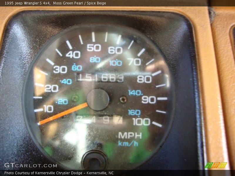 Moss Green Pearl / Spice Beige 1995 Jeep Wrangler S 4x4