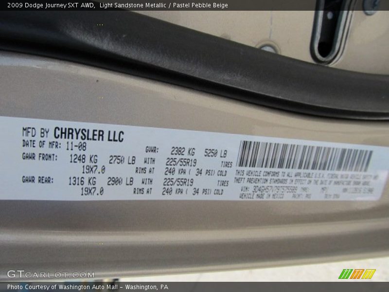 Light Sandstone Metallic / Pastel Pebble Beige 2009 Dodge Journey SXT AWD