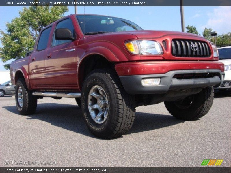 Impulse Red Pearl / Charcoal 2001 Toyota Tacoma V6 PreRunner TRD Double Cab