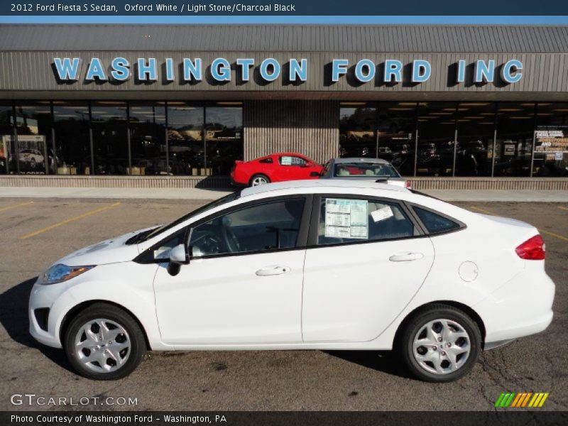 Oxford White / Light Stone/Charcoal Black 2012 Ford Fiesta S Sedan