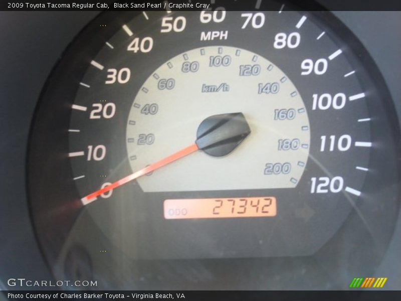 Black Sand Pearl / Graphite Gray 2009 Toyota Tacoma Regular Cab