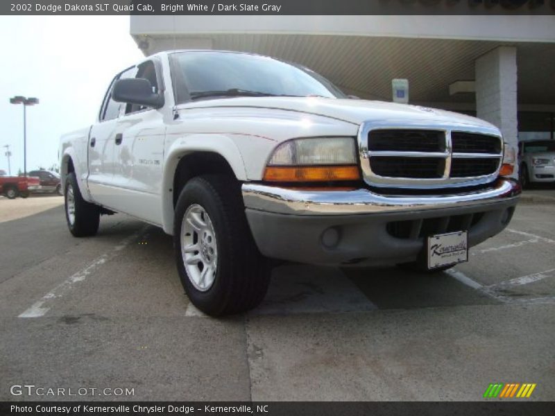 Bright White / Dark Slate Gray 2002 Dodge Dakota SLT Quad Cab