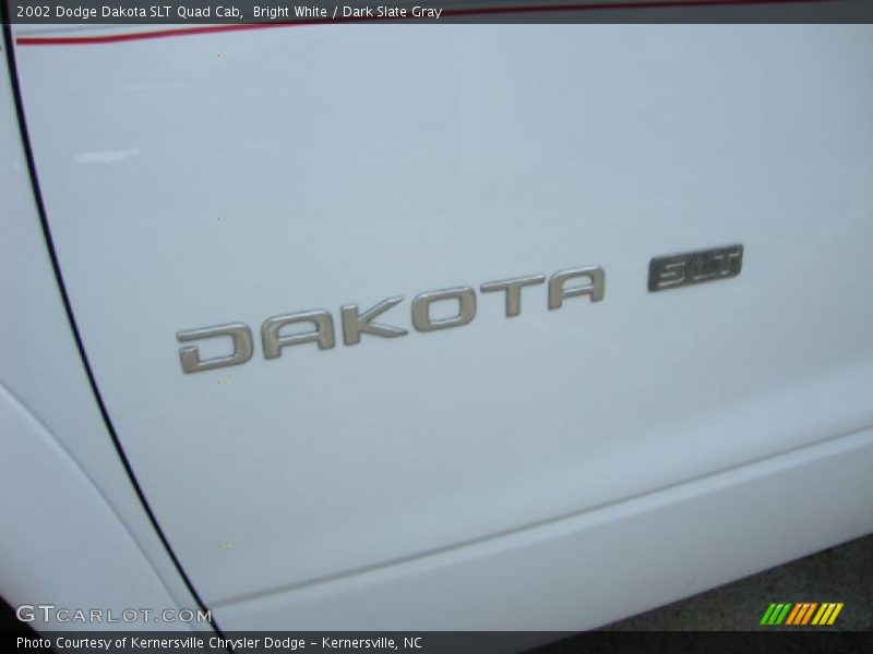 Bright White / Dark Slate Gray 2002 Dodge Dakota SLT Quad Cab