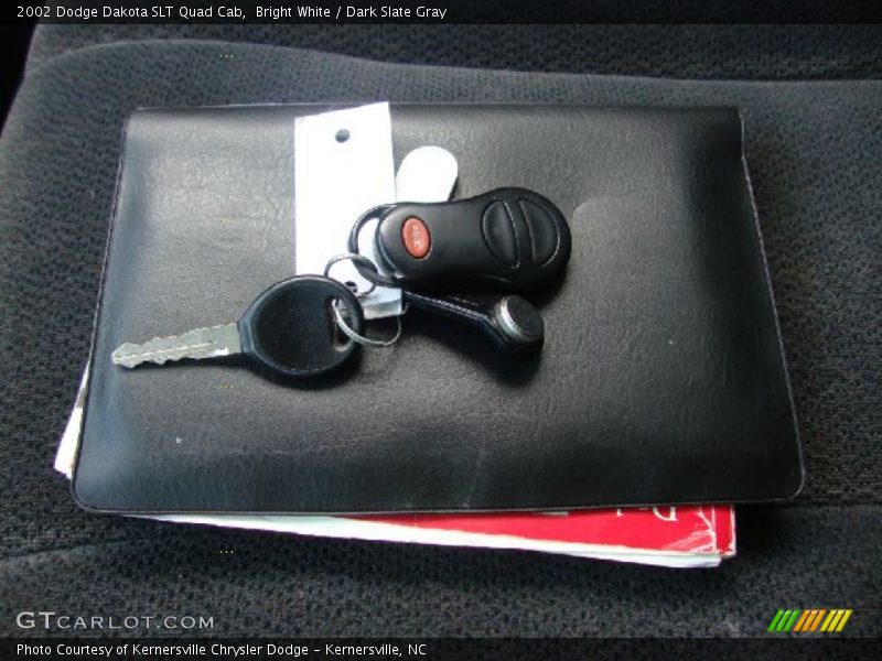 Bright White / Dark Slate Gray 2002 Dodge Dakota SLT Quad Cab