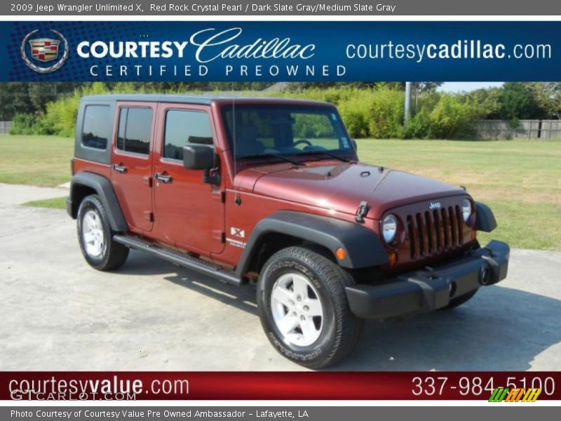 Red Rock Crystal Pearl / Dark Slate Gray/Medium Slate Gray 2009 Jeep Wrangler Unlimited X