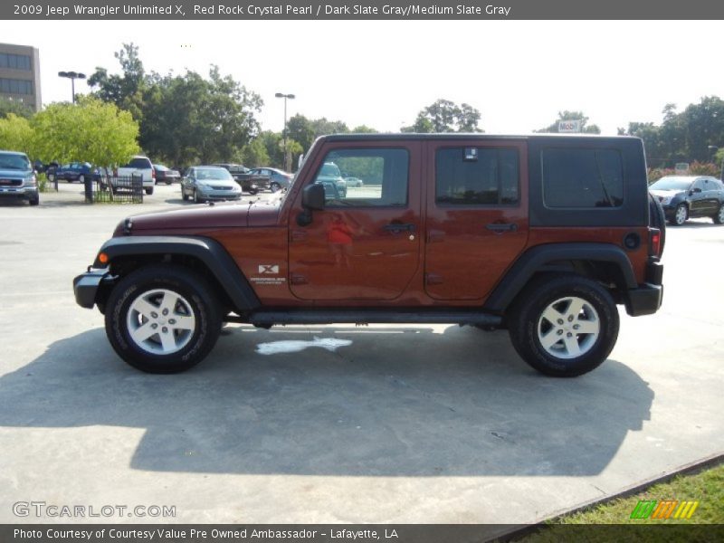 Red Rock Crystal Pearl / Dark Slate Gray/Medium Slate Gray 2009 Jeep Wrangler Unlimited X
