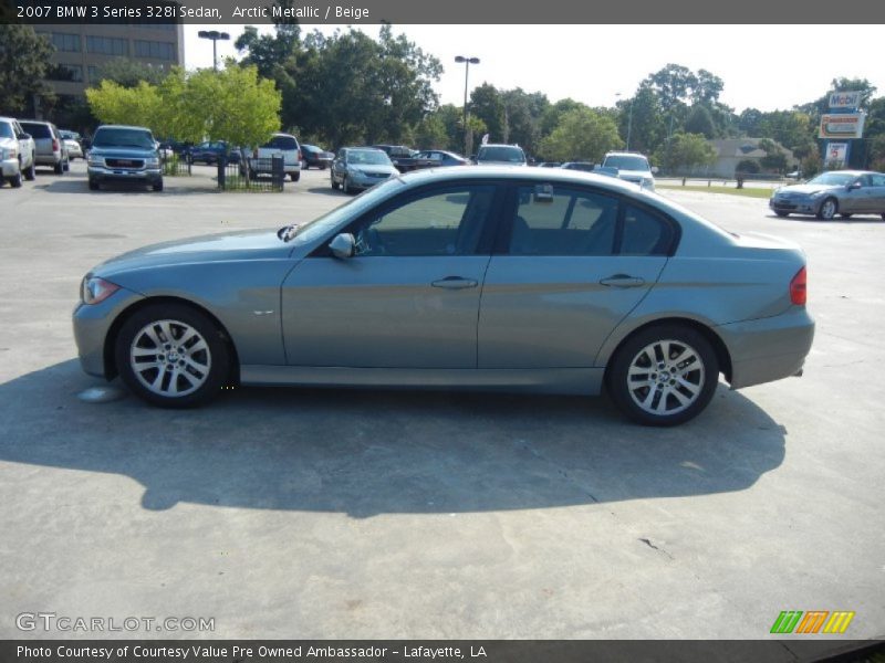 Arctic Metallic / Beige 2007 BMW 3 Series 328i Sedan