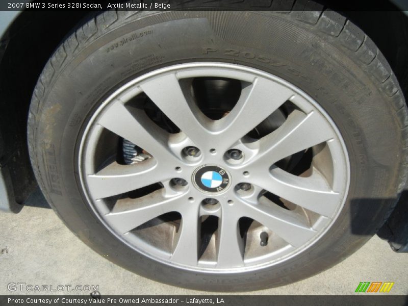 Arctic Metallic / Beige 2007 BMW 3 Series 328i Sedan