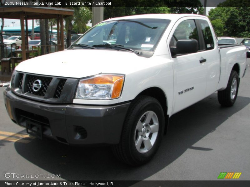 Blizzard White / Charcoal 2008 Nissan Titan XE King Cab