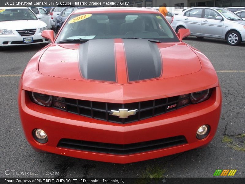 Inferno Orange Metallic / Gray 2011 Chevrolet Camaro LT/RS Coupe