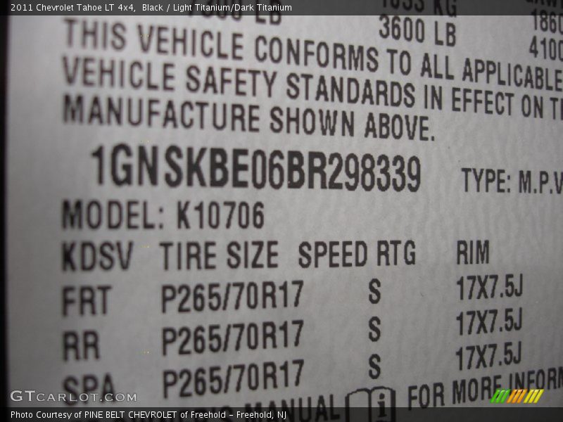 Black / Light Titanium/Dark Titanium 2011 Chevrolet Tahoe LT 4x4