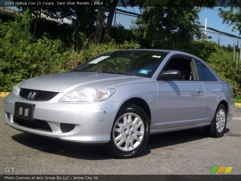 Satin Silver Metallic / Black 2004 Honda Civic LX Coupe