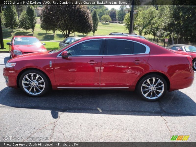 Red Candy Metallic / Charcoal Black/Fine Line Ebony 2010 Lincoln MKS EcoBoost AWD