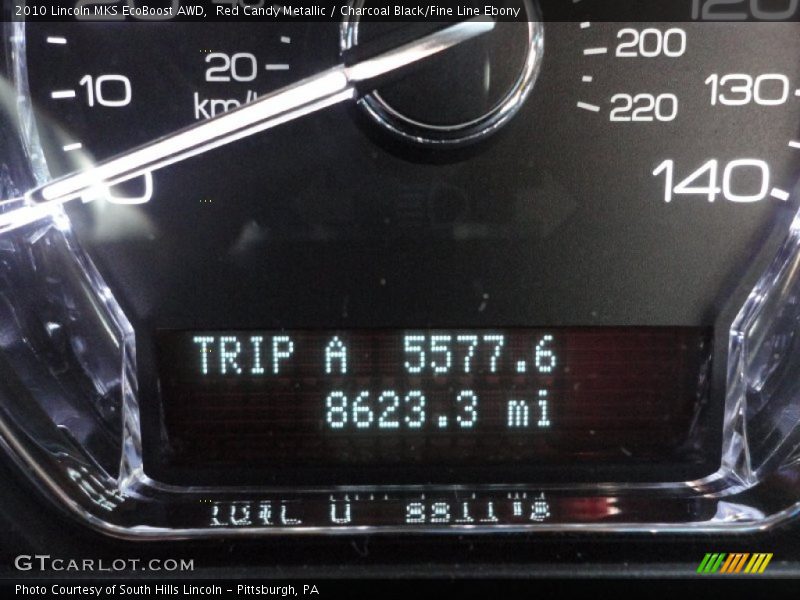 Red Candy Metallic / Charcoal Black/Fine Line Ebony 2010 Lincoln MKS EcoBoost AWD