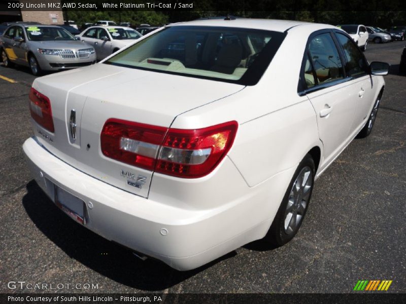 White Platinum Tri-Coat / Sand 2009 Lincoln MKZ AWD Sedan