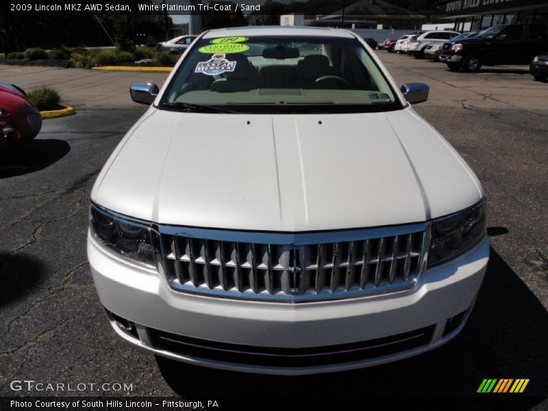 White Platinum Tri-Coat / Sand 2009 Lincoln MKZ AWD Sedan