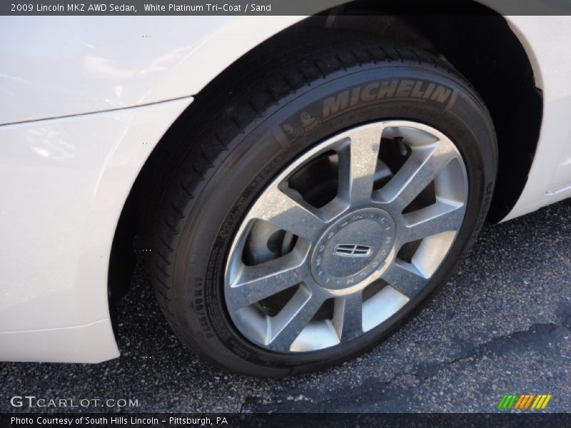 White Platinum Tri-Coat / Sand 2009 Lincoln MKZ AWD Sedan