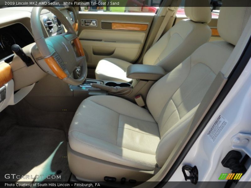 White Platinum Tri-Coat / Sand 2009 Lincoln MKZ AWD Sedan