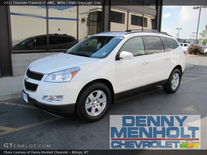 White / Dark Gray/Light Gray 2011 Chevrolet Traverse LT AWD