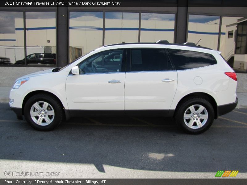 White / Dark Gray/Light Gray 2011 Chevrolet Traverse LT AWD