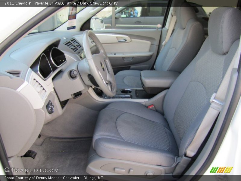 White / Dark Gray/Light Gray 2011 Chevrolet Traverse LT AWD
