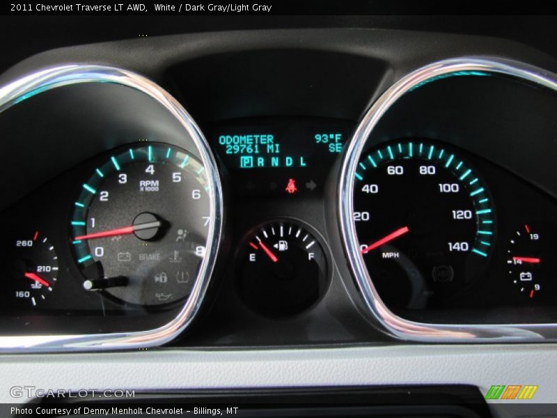 White / Dark Gray/Light Gray 2011 Chevrolet Traverse LT AWD