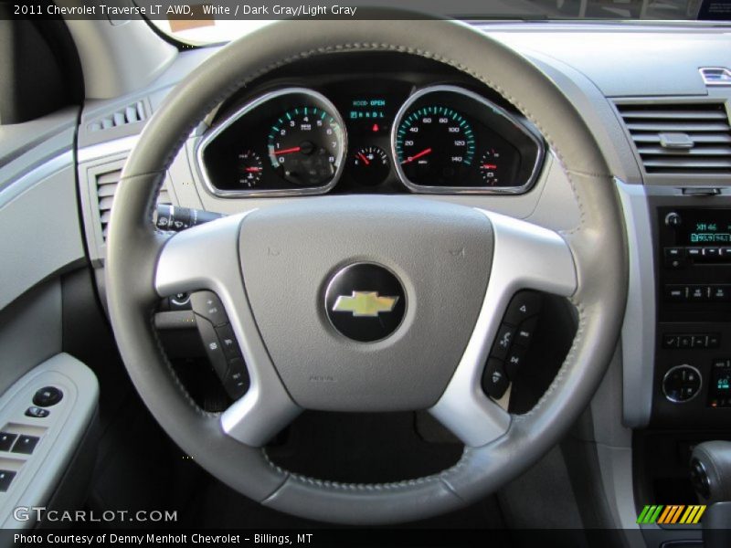 White / Dark Gray/Light Gray 2011 Chevrolet Traverse LT AWD