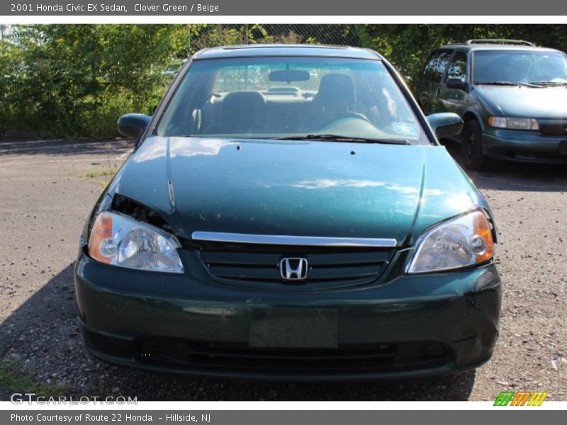 Clover Green / Beige 2001 Honda Civic EX Sedan