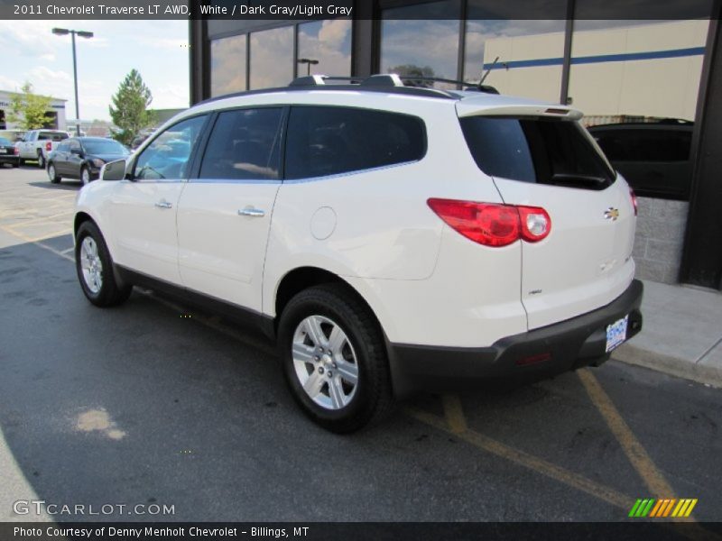 White / Dark Gray/Light Gray 2011 Chevrolet Traverse LT AWD