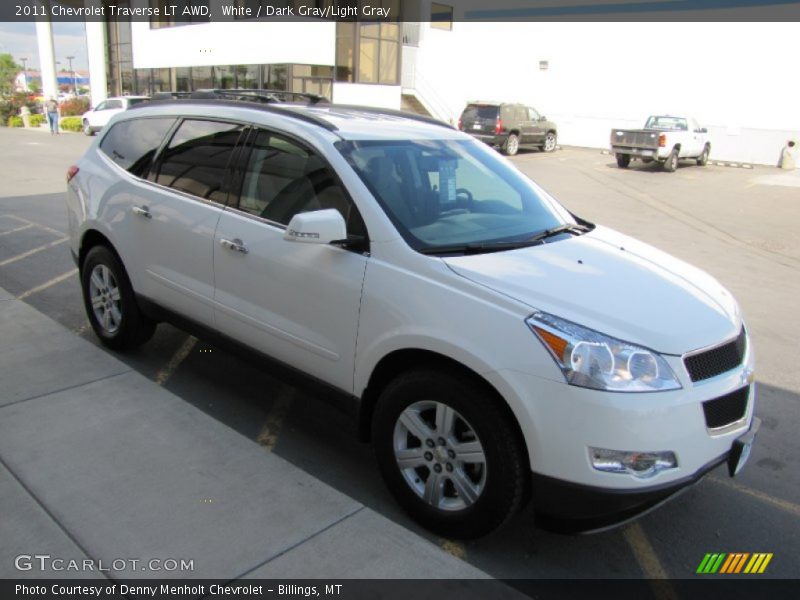 White / Dark Gray/Light Gray 2011 Chevrolet Traverse LT AWD