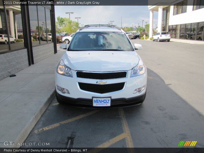 White / Dark Gray/Light Gray 2011 Chevrolet Traverse LT AWD