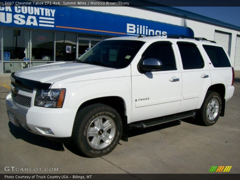 Summit White / Morocco Brown/Ebony 2007 Chevrolet Tahoe Z71 4x4