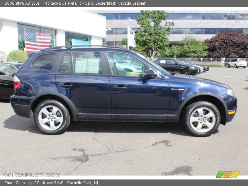 Monaco Blue Metallic / Sand Beige/Black Nevada Leather 2008 BMW X3 3.0si