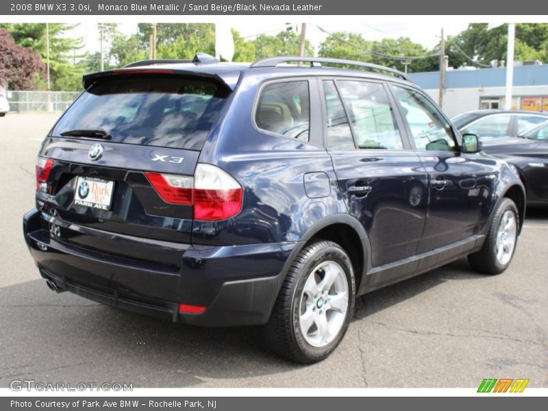 Monaco Blue Metallic / Sand Beige/Black Nevada Leather 2008 BMW X3 3.0si