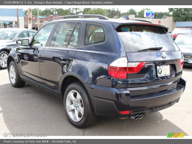 Monaco Blue Metallic / Sand Beige/Black Nevada Leather 2008 BMW X3 3.0si